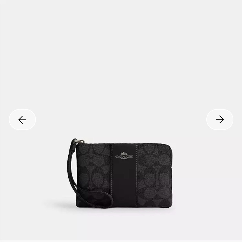 Coach Signature Black Wristlet